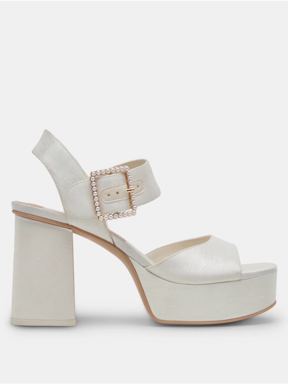 Dolce Vita Bobby pearl Platform heels with Pearl Buckle